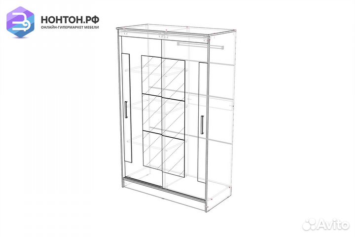 Шкаф-купе Элегант 2 ясень шимо темный / ясень шимо