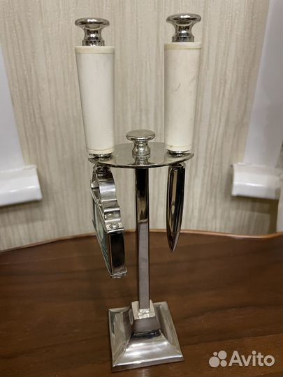 Настольный набор нож лупа металл хром