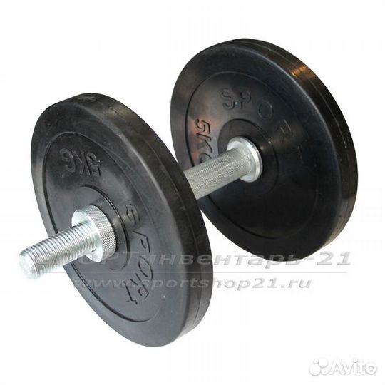 Гантель обрезиненная разборная 12 кг (эконом)