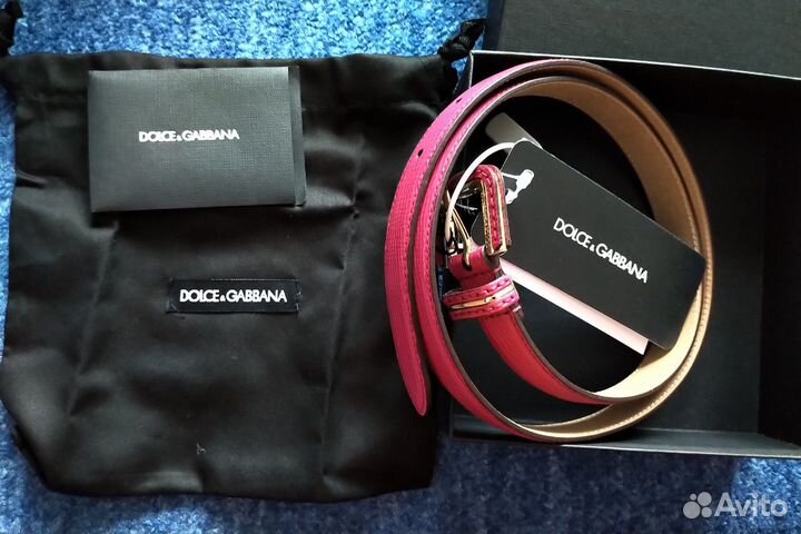 Новый ремень фуксия и жёлтый Dolce Gabbana