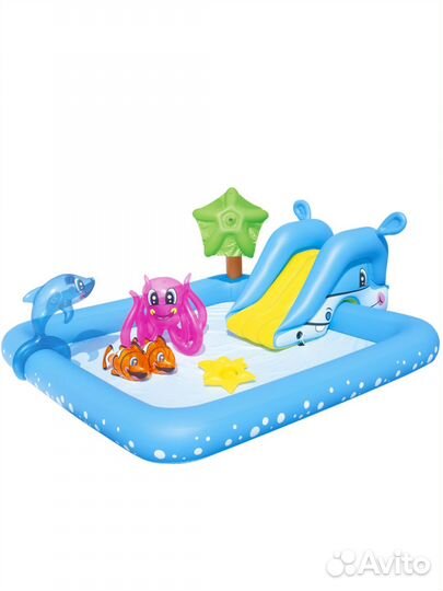 Надувной бассейн с горкой