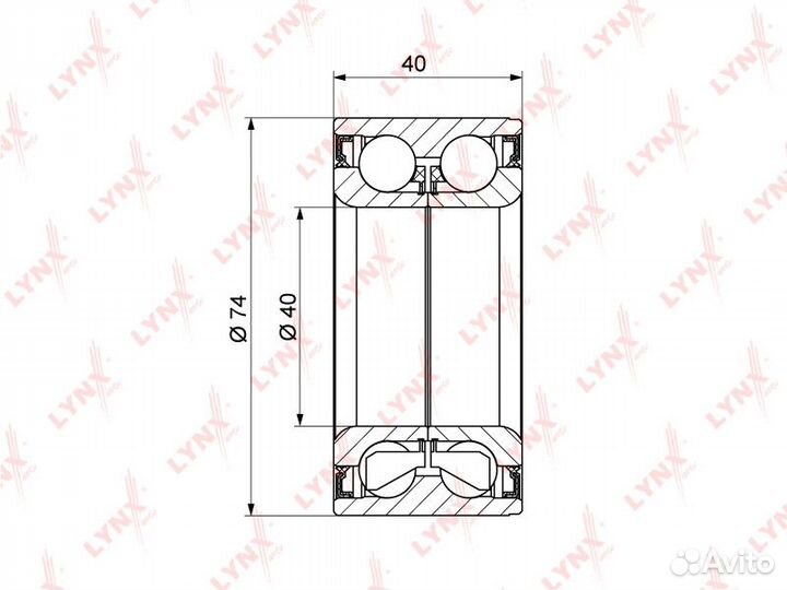 Подшипник ступицы передний (40x40x74) audi A3 1.6