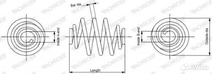 Monroe SP3987 Пружина ходовой части зад прав/лев