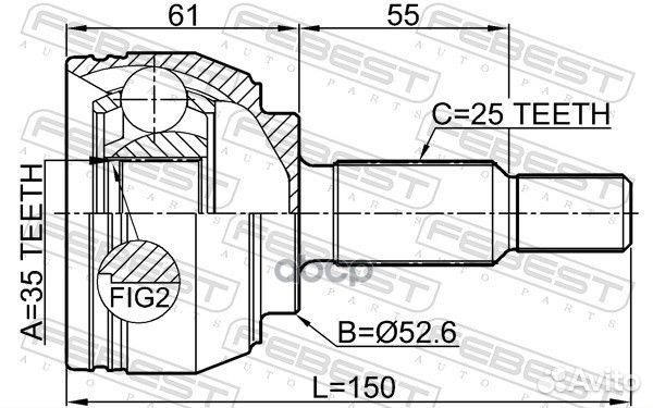 Шрус наружный 35x52.6x25 renault duster 2011- F