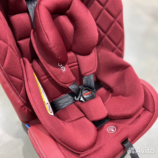 Новое автокресло 0-36 isofix 360 градусов бордовое