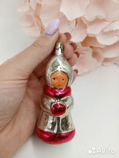 Елочная игрушка Девочка с муфтой СССР (нчк)