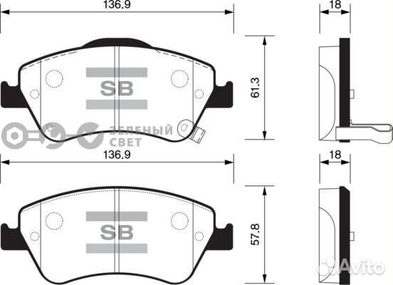 Sangsin brake SP1500 Колодки тормозные передние to