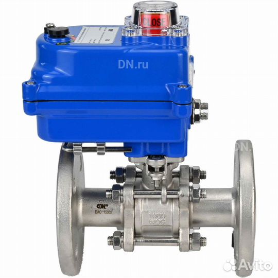 Кран шаровой DN.ru BV3232P(3pc) -FP-F-ISO-H Ду20 Ру40 трехсоставной из нержавеющей стали SS316, флан