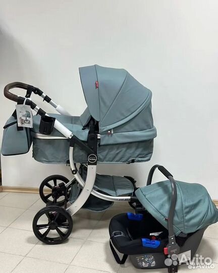 Коляска 3 в 1 Экокожа