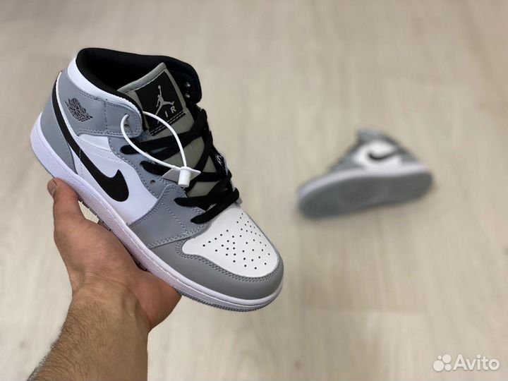 Кроссовки Air Jordan 1 Light Grey (36-45)