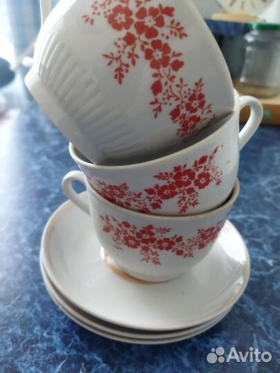 Чашки с блюдцеми СССР