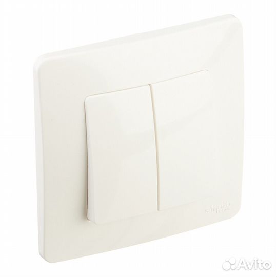 Выключатель Systeme Electric Blanca двухклавишный встраиваемый молочный (blnvs010502)