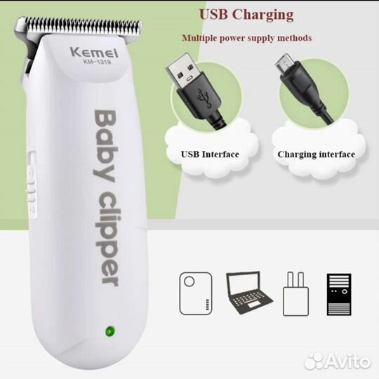 Детская машинка для стрижки Kemei 100-240в 0+