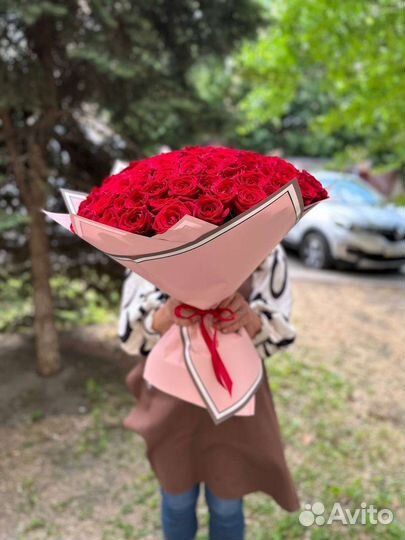 Розы 101 шт, букет из роз