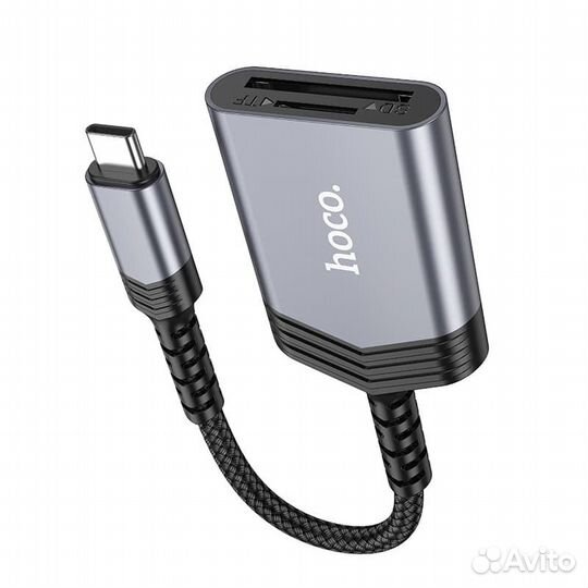 Картридер Hoco UA25 OTG 2 в 1 для Type-C на SD/TF