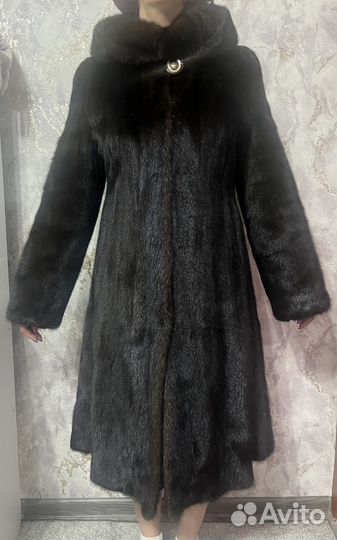 Шуба норковая с капюшоном 44 46