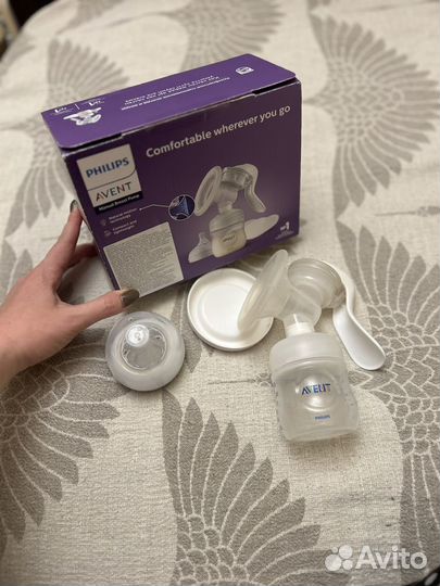 Молокоотсос ручной philips avent с бутылочками