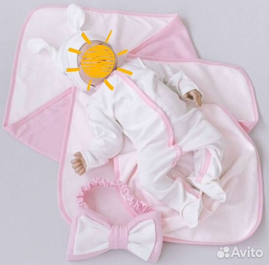 Комплект на выписку для девочки лето