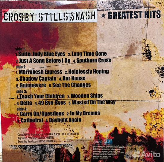 Виниловая пластинка Stills Crosby & Nash - Greatest Hits (Black Vinyl 2LP)