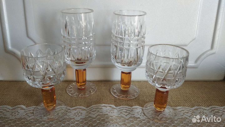 Графин и 6 стопок Арт Деко, фужеры Олимпиада