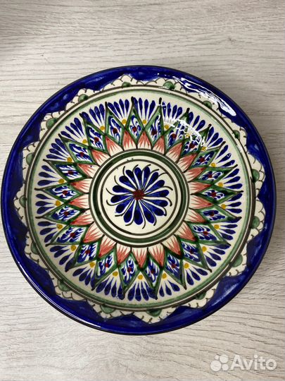 Лт1619С (19см.) тарелка порционная с синей каймой