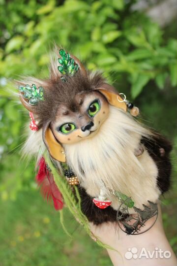 Игрушка ручной работы в смешанной технике