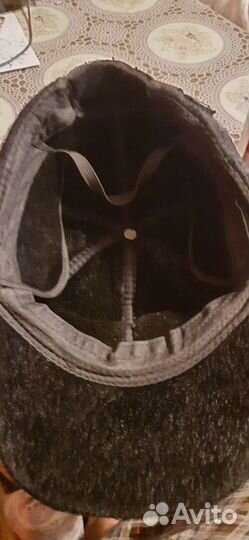 Кепка демисезонная нерпа/кожа откидывающими ушками