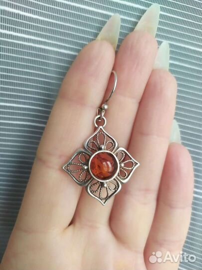 Серебряные серьги СССР