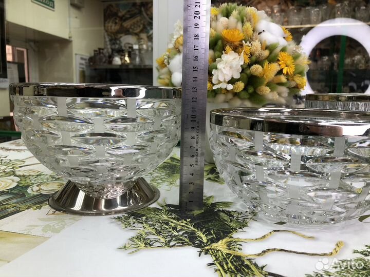 Komok ваза-фруктовница хрустальная СССР