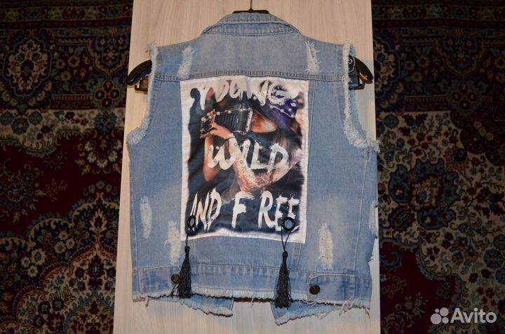 Жилет джинсовый на девочку