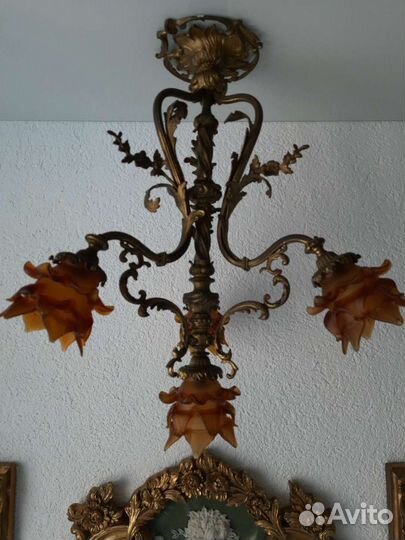 10шт.Антикварная бронзовая люстра старинная люстра