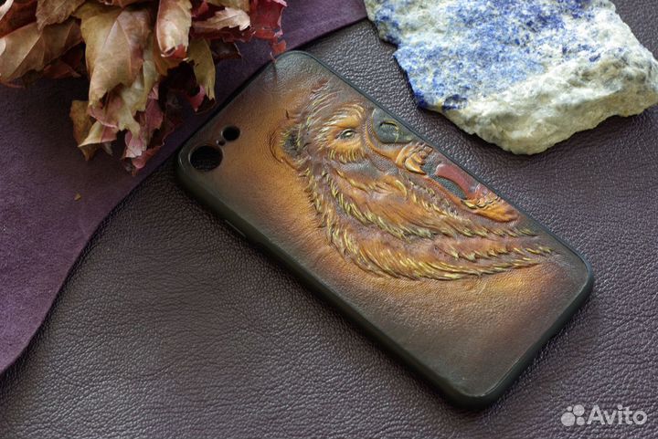 Чехол телефона iPhone 11, 12, 13. Кожа. Handmade