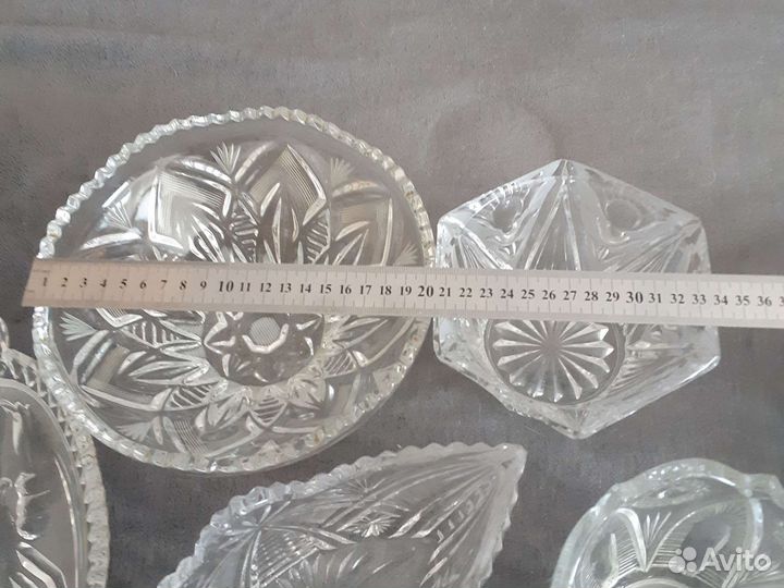 Хрустальные вазы, блюда лотом