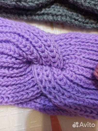 Повязка на голову вязаная