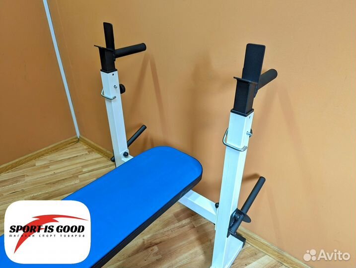 Стойка для жима со складной скамьей