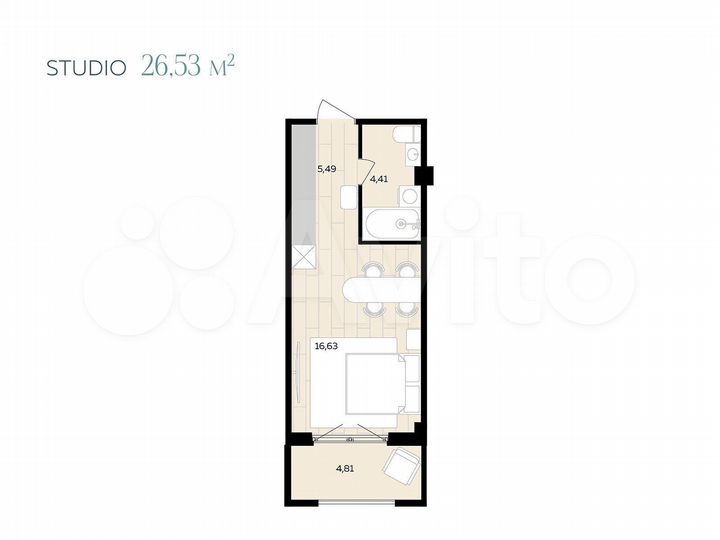 1-к. апартаменты, 32,7 м², 6/9 эт.