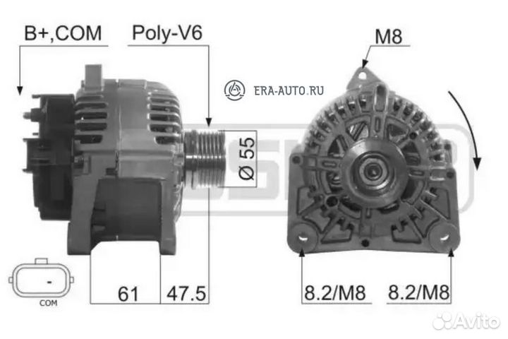 ERA 210515 Генератор 14V 110A