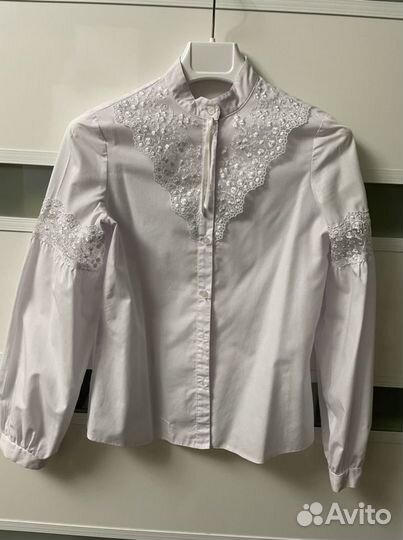 Блузка белая для девочек 164