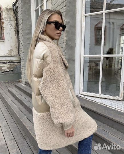 Пуховик/ пальто/ дубленка/шуба из эко меха/ тедди