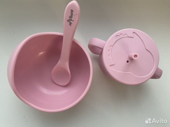 Набор посуды (тарелка, ложка и поильник)