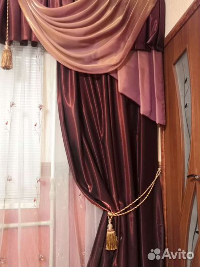 Шторы с ламбрекеном б/у