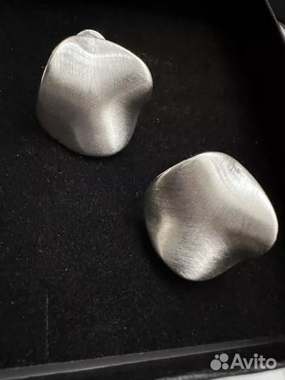 Свадебные Серьги бижутерия матовое серебро золото