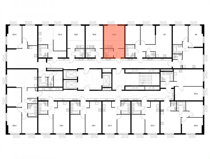 Квартира-студия, 23,6 м², 14/25 эт.