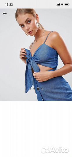 Платье сарафан джинсовое Missguided