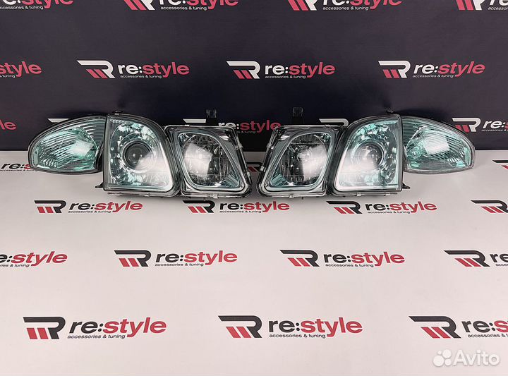 Фары Лексус LX470 Галоген Зеленые