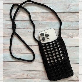 Вязаная сумочка для телефона Crochet phone bag