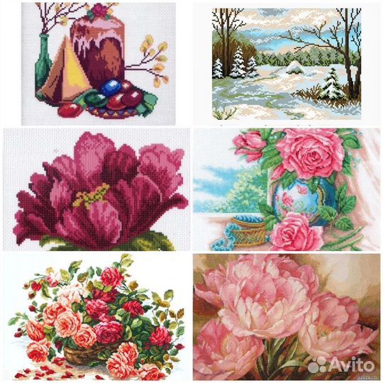 Набор для вышивания и канва с рисунком