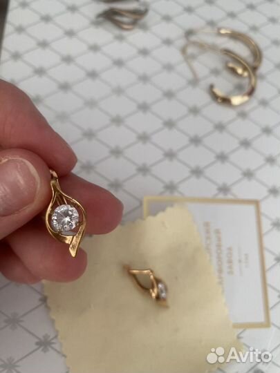 Серебряные серьги золочение