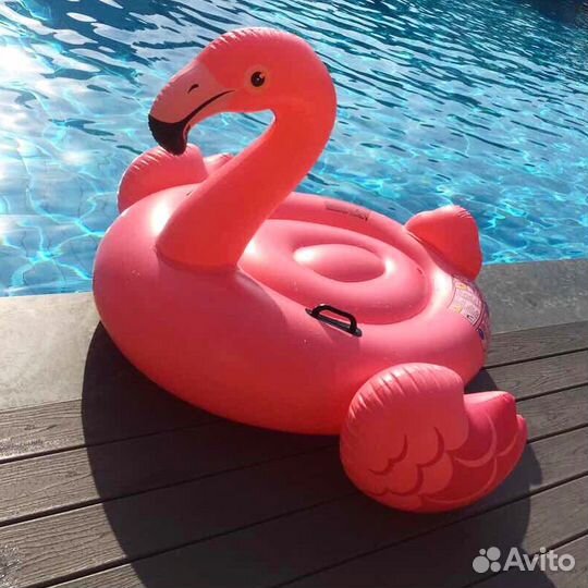 Надувной фламинго плот intex