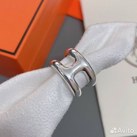 Кольцо серебряное Hermes